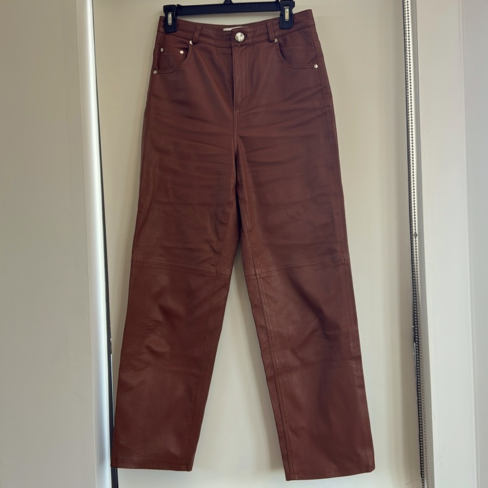 L’academie Kristina real leather pants